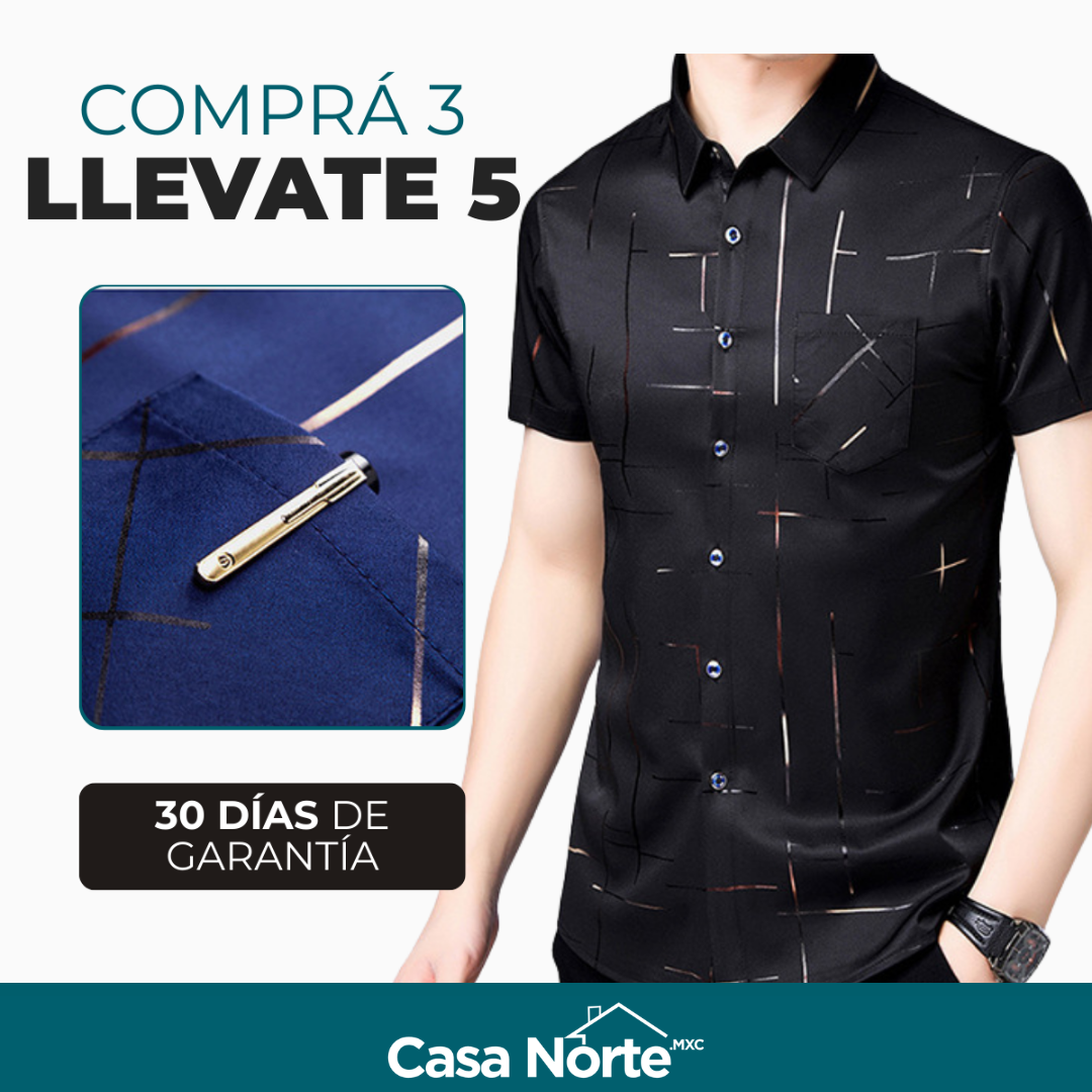 [Llevá 5, Pagá 3] Camisa Masculina Lunox en Seda Fría y Algodón (¡Confort y estilo incomparables!)